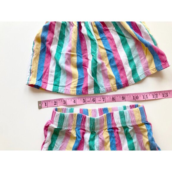 Girls' JOE FRESH Multi Rainbow Striped Viscose Crepe Tank Shorts Set, Size 4 - Picture 10 of 11